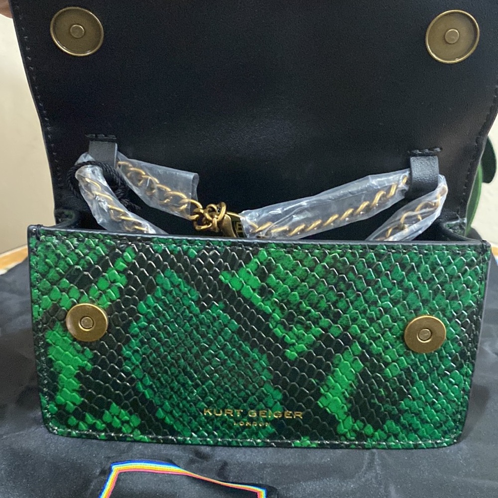 Kurt Geiger XS Bond Green Top Handle Crossbody Bag - Picture 13 of 13